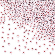 700Pcs Round Acrylic Love Beads White Red Heart Beads 7x4mm Acrylic Heart Loose Beads Heart Valentine Beads for DIY Bracelets Jewelry Making DIY Crafts Hole 1.8mm