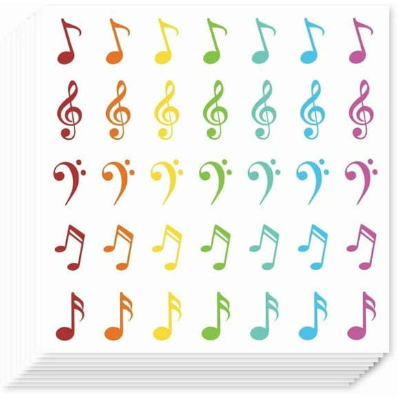 700Pcs Self-Adhesive Planner Stickers Musical Note Stickers Cute Music Theme Paper Decals for Planner Calendar Scrapbook Crafting Arts Gift Bag Seal Theme Party Decor 90x90mm for DIY