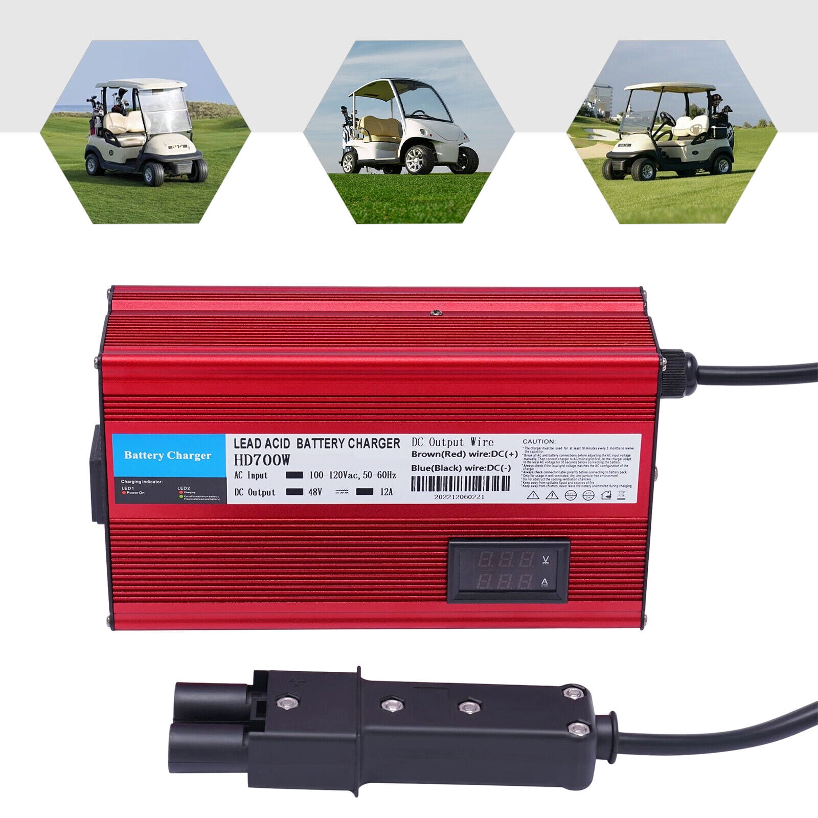 700W 48V 12A Golf Cart Charger Lead Acid Battery Charger for Golf