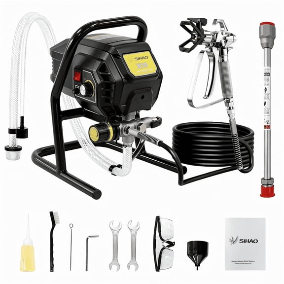 700W Airless Paint Sprayer, 3000PSI High Efficiency Airless Sprayer, Overspray for Up to 10 Gallon DIY Painting Projects Home Interior & House Exterior, Comes with Sprayer Accessories