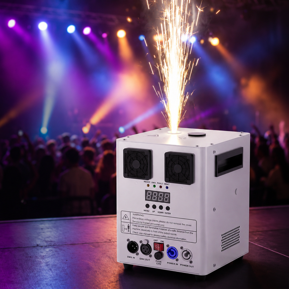 900W Cold Spark Firework Machine 3-16ft Stage Equipment Special Effect Machine with Remote Control for Wedding Disco Party Musical Show