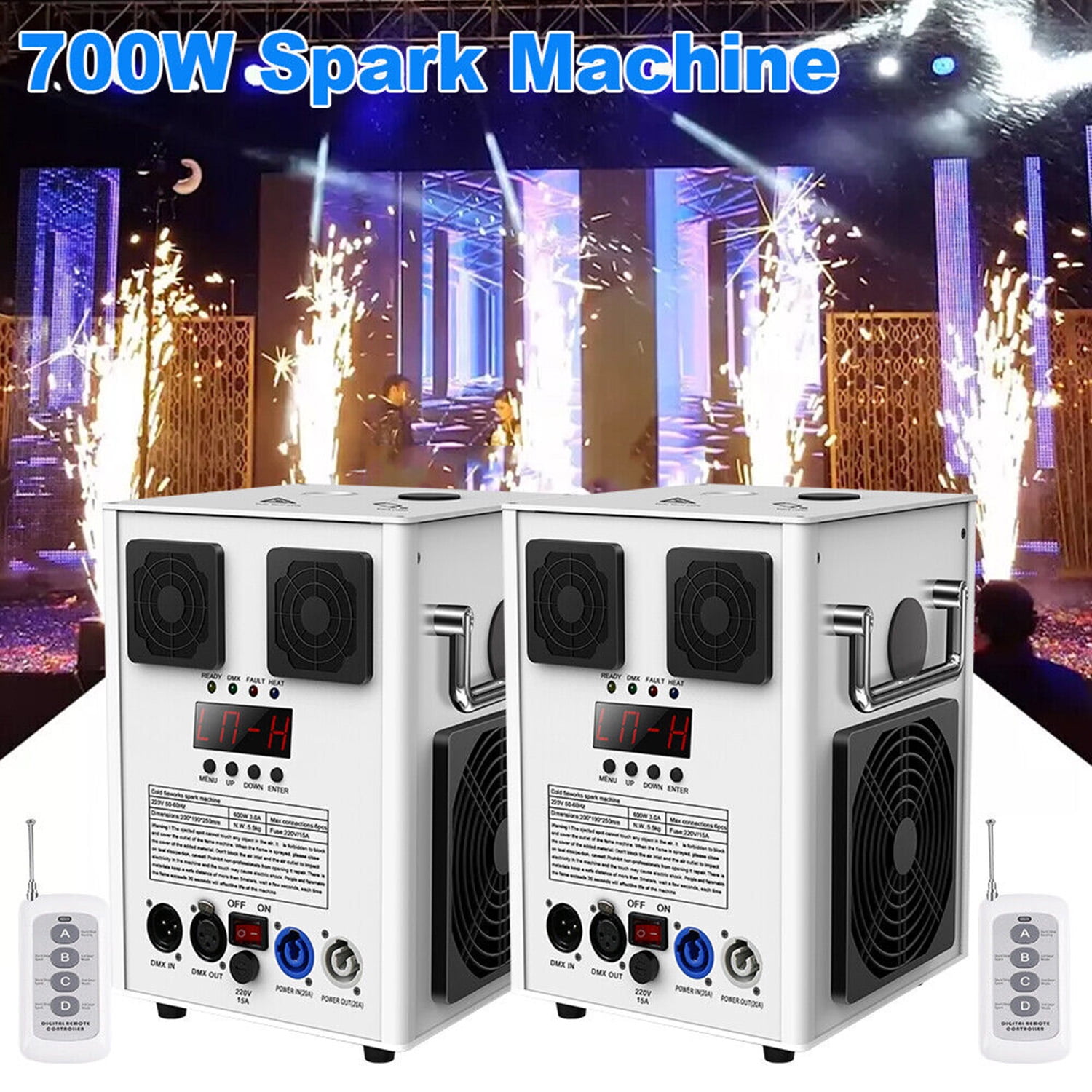 700W Cold Spark Firework Machine 316ft Stage Equipment Special Effect Machine with Remote