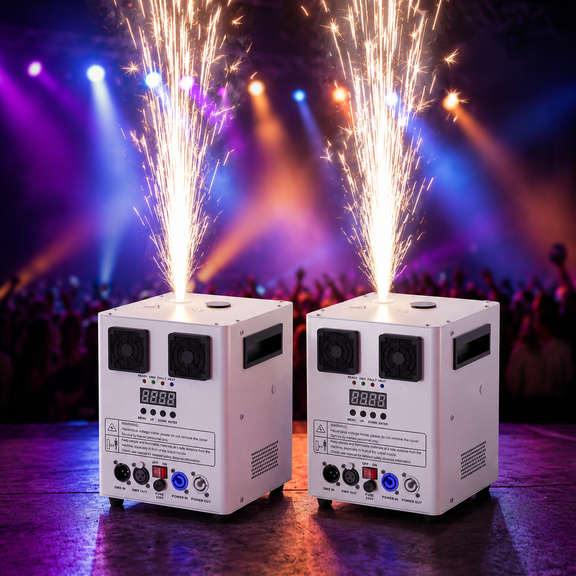 2Pack 900W Cold Spark Firework Machine 3-16ft Stage Equipment Special Effect Machine with Remote Control for Wedding Disco Party Musical Show