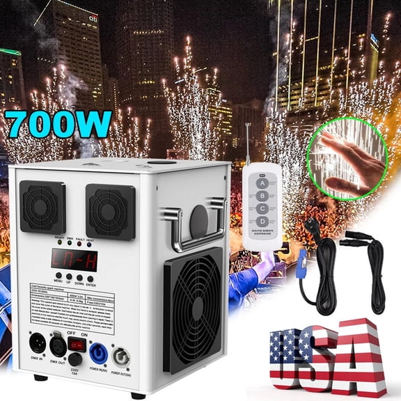700W Cold Spark Firework Machine Stage Effect Wedding DJ Party DMX512 w/Remote