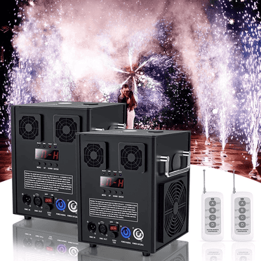 2 PCS 700W Cold Spark Machine DMX512 Firework Machine 3-16ft Adjustable for Wedding Stage Party DJ Disco,Black
