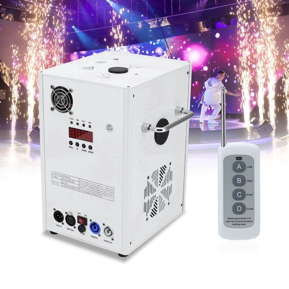 700W Cold Spark Machine DMX512 Firework Machine 6-19ft Adjustable for Wedding Stage Party DJ Disco,Black