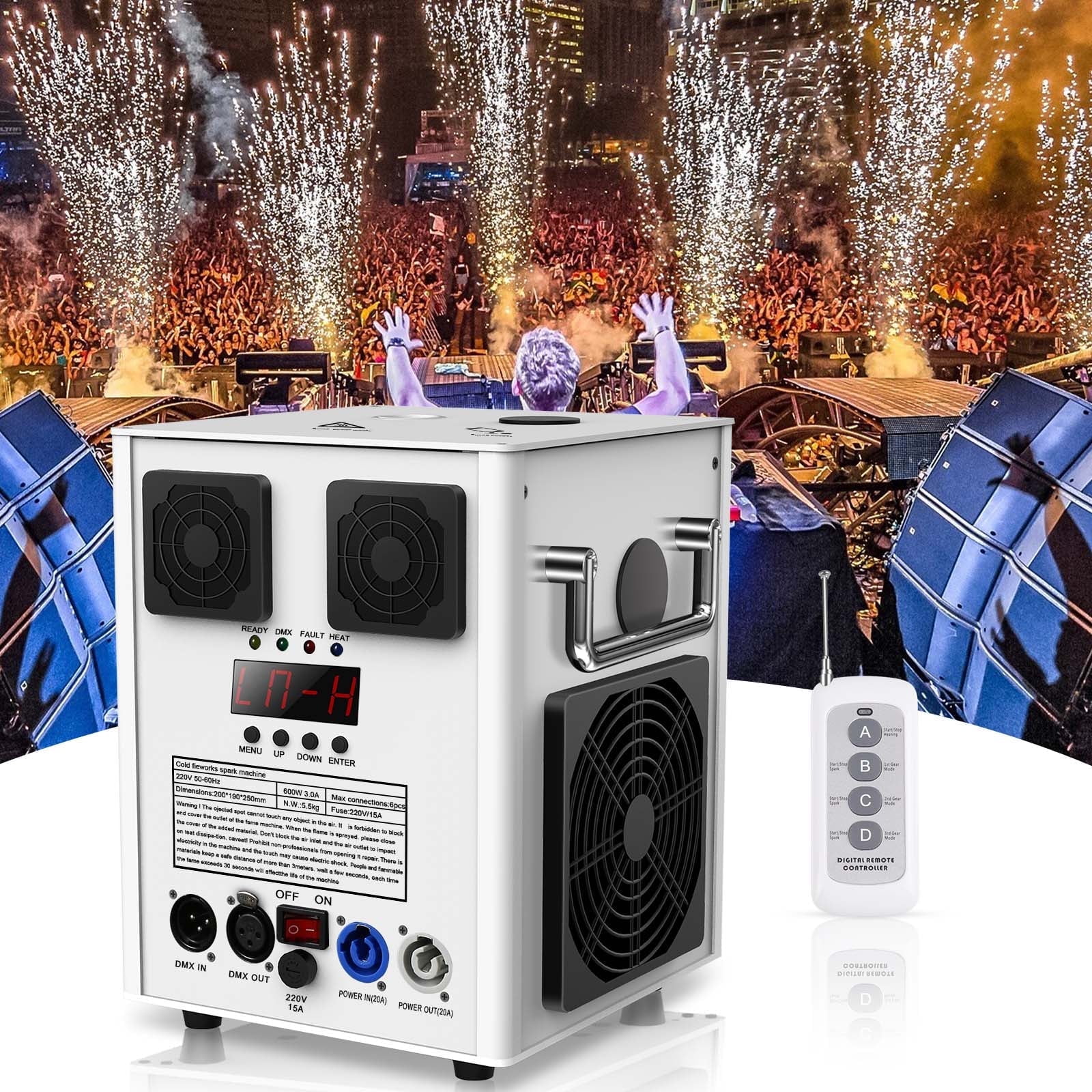 HOLDLAMP 700W Cold Spark Machine – DMX Stage Effect With Remote, LED Display, 2-3m Spark Height