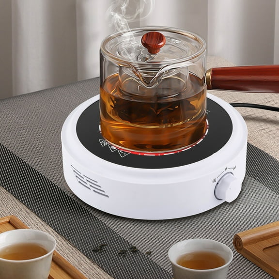 700W Electric Mini Stove with Dual-Gear Control 110V Portable Hot Plate for Tea/Coffee (White)