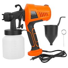 PaintMax 700W Electric Paint Sprayer Handheld HVLP Spray Painter Painting Spray Gun For Fences Brick Walls w/ 3 Spray Patterns 800ML Detachable Cup (Orange)