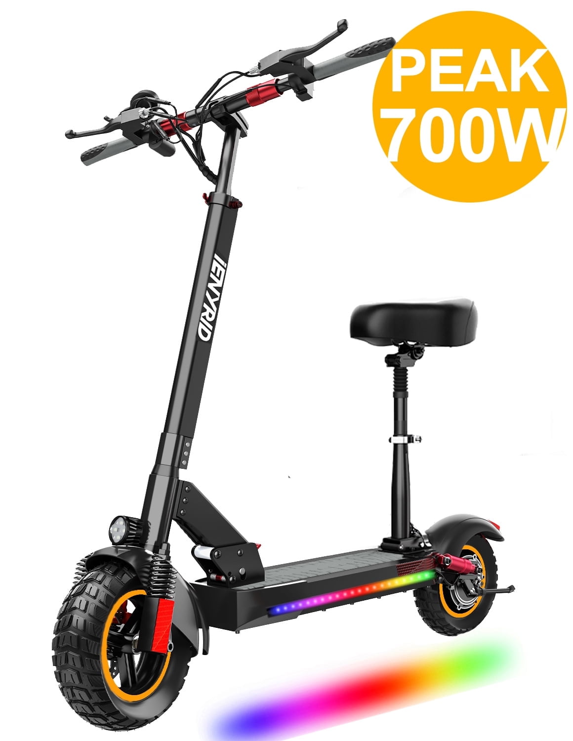12.5AH 800W Electric Scooter Max 45KM/H & 25-40KM with Seat, 10 inch Tires, iENYRID Kick Scooter Commuter for Adults & Kids