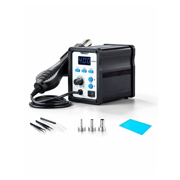 700W Hot Air Rework Station, 212-932F SMD Rework Tool with Digital Display, Adjustable Airflow, 3 Presets for PCB Repair, Electronics Soldering, Wire Repair