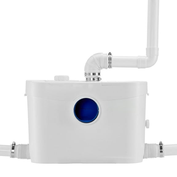 700W Macerating Upflush Toilet System - Basement Plumbing Solution with Powerful Pump - No Sewer Line Needed - Compact & Water-Efficient Design - Easy Installation for Bathrooms Below Drain Level