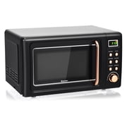 700W Retro Countertop Microwave Oven with 5 Micro Power and Auto Cooking Function