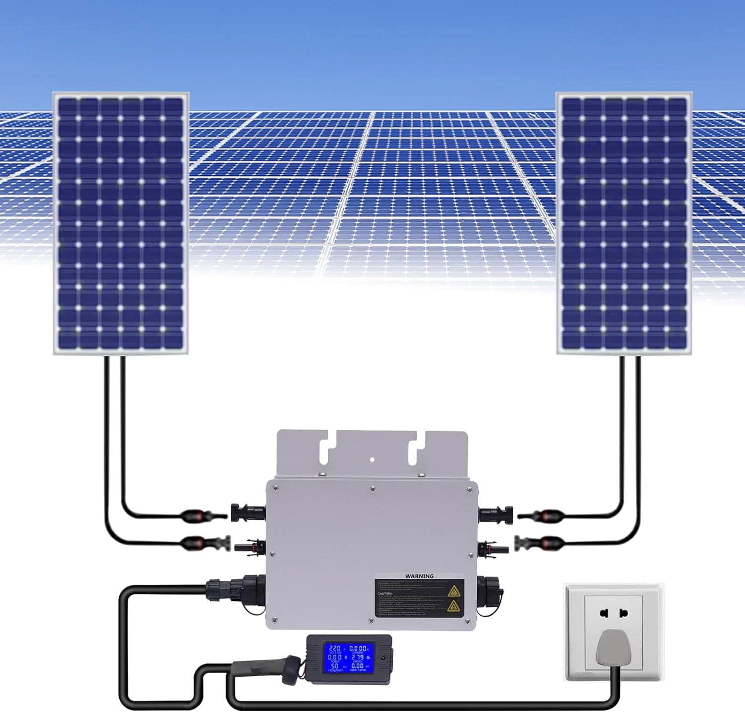 700W Solar Grid Tie Micro Inverter Micro Inverter Solar Grid Tie Microinverter LCD Display IP65 Self Cooling IP65 Digital Control 3 Power Transmission Mode 110V