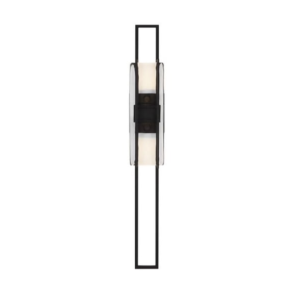 700WSDUE28B-LED927-Visual Comfort Modern Collection-Tech Lighting-Duelle-14.8W 1 LED Large Wall Sconce-28 Inch Tall and 3.8 Inch Wide Nightshade Black