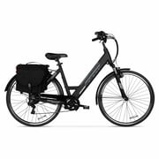 دراجة كهربائية Hyper Bicycles 36V 700C للتنقل، للبالغين من سن 13+، مساعدة الدواسة، محرك 250 وات، أسود