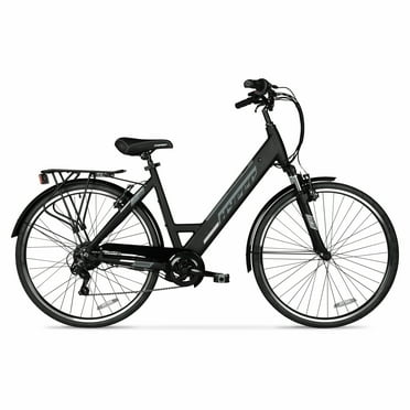 700c Hyper Bicycles Class 2 E-Ride 36V Electric Commuter E-Bike for Adults, 350W Motor, Black