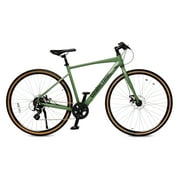 Ozark Trail 700C G.1 Explorer Flat Bar Gravel Bike, Large Frame, Fits Riders 5 ft 10 in - 6 ft 3 in+, Green, Adult, Unisex