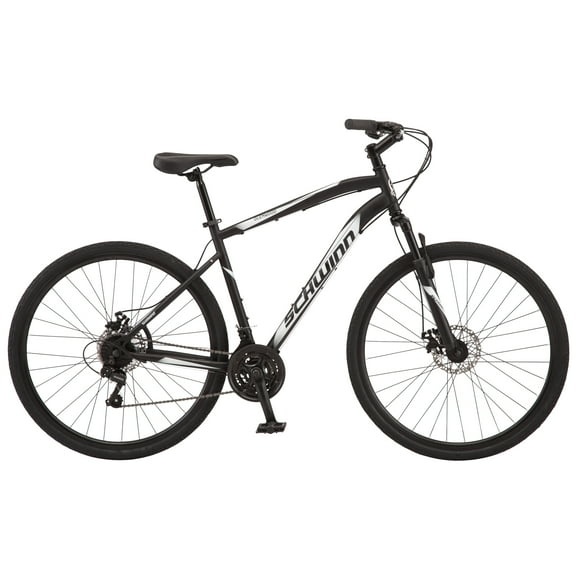 Schwinn 700c Glenwood Hybrid Bike, Adults +14 Years, Black, 21 Speeds