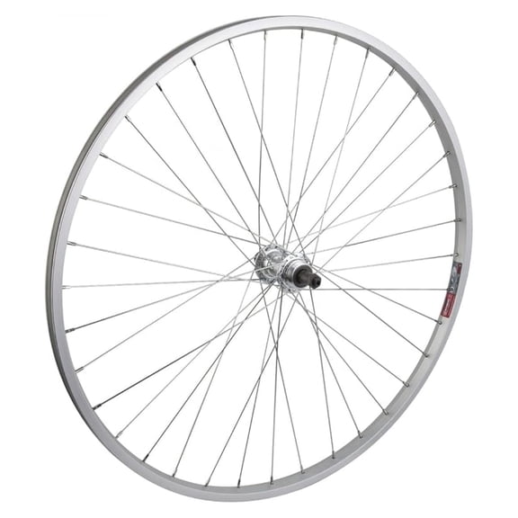 700c Wheel Rear Silver 36H QR Alloy Bicycle Wheelset - 700x28/35c Road Bike Wheel, 5-7 Speed Freewheel Compatible, UCP Spokes, Quick Release