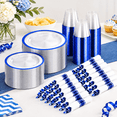 700dark Blue Plastic Dinnerware Set r Plates For 100 Guests - Walmart.com