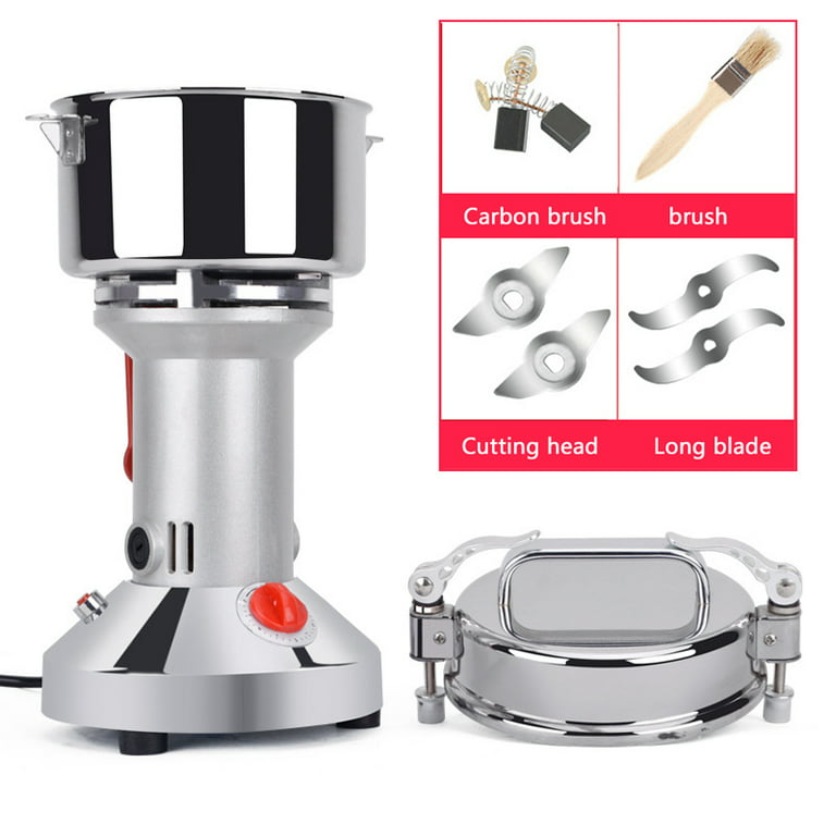 FLKQC High Speed 700g Electric Grain Mill Machine Spice Herb Grinder 2500W  60-350 Mesh 35000RPM Stainless Steel Commercial Grade for Kitchen Herb