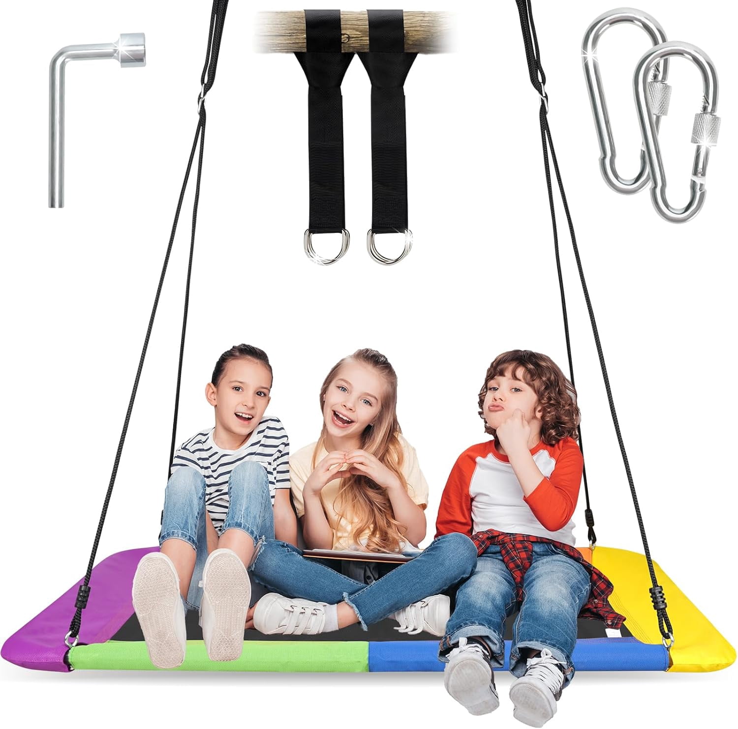 700lb Platform Tree Swing for Kids Adults| Rectangle Giant Outdoor ...