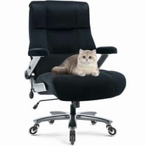 700lbs Big and Tall Office Chair with 3D Flip-up Armrests, Fabric High Back Executive Computer Chair, Upholstered Ergonomic Task Desk Chair with Adjustable Lumbar Support, Smooth Rubber Wheels