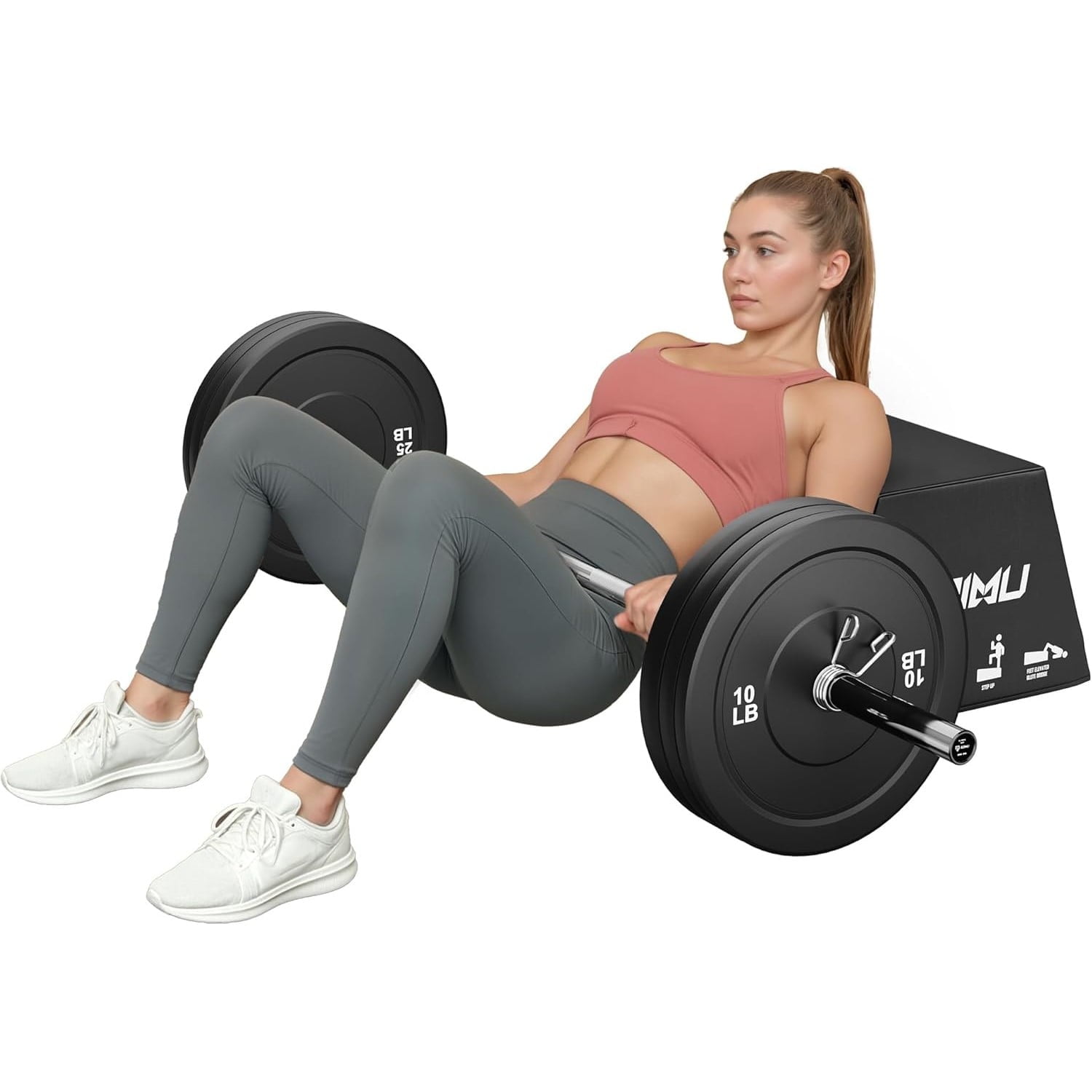 700lbs Hip Thrust Bench, Hip Thrust Machine for Core&Ab Strength Training, Multi-Functional Angled Glute Box with Non-Slip, Glute Bridge Machine for Home and Gym