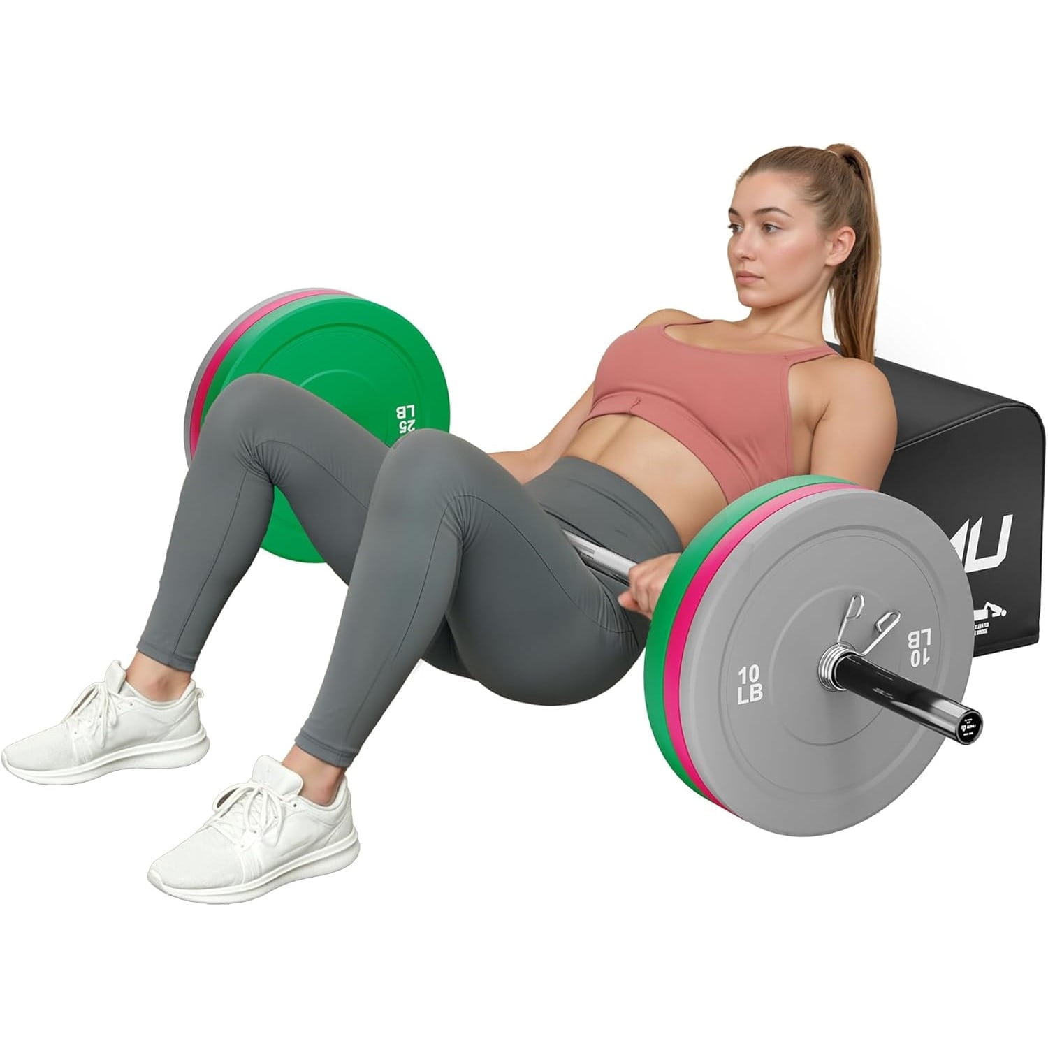 700lbs Hip Thrust Bench, Hip Thrust Machine for Core&Ab Strength Training, Multi-Functional Angled Glute Box with Non-Slip, Glute Bridge Machine for Home and Gym