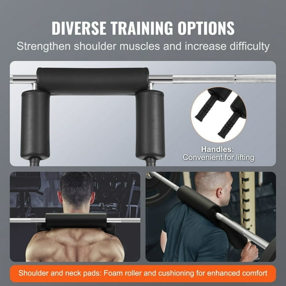 700lbs Safety Squat Bar for Weightlifting, 28mm Thick Pad Squat Bar Attachment, Ideal for Front Squats, Lunges, Rehab & Physical Therapy - Heavy Duty Gym Equipment