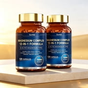 700mg Chelated 12-in-1 Full Spectrum Magnesium Complex Capsules, 120 Count Adult Daily Mineral Supplement
