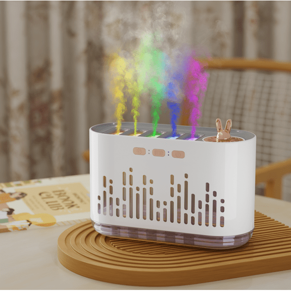 700ml Aromatherapy Essential Oil Diffuser Music-Sensing Humidifier with 7-Color LED, Color Flame, Sound-Activated Mist, Auto Shut-Off & 6H Timer for Home, Office, Bedroom