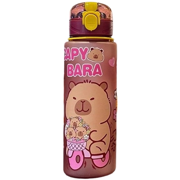 700ml Cartoon Capybara Water Bottle Leakproof Straw Cup Capybara Transparent Straw Cup Cute Summer Water Bottles Portable Drink Cup Travel Water Bottle