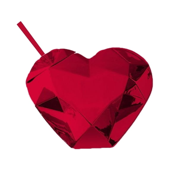 700ml Creative Heart-shaped Plastic Straw Cup, The Best Gift For Valentine's Day