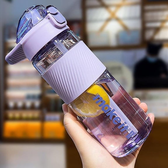 700ml Infuser Water Bottle – Leak-Proof Sport Drink Container with Built-In Lemon Strainer & Straw, One-Hand Operation for Gym & Travel