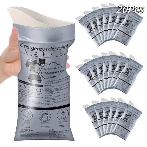 700ml Large - Capacity Disposable Emergency Urinal Bag for Car Travel - Unisex, 20 Pieces