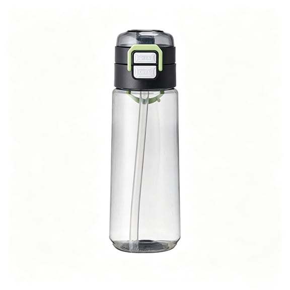 700ml Plastic Water Bottle | Clear Water Bottle for School, College, Travel | Leakproof Locking Lid, Straw and Chug, Reusable, BPA-Free