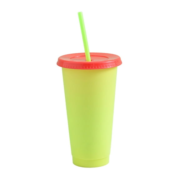 700ml Straw Bottle Eco-friendly Fixed Ring Design PP Color Changing Water Cup for Home