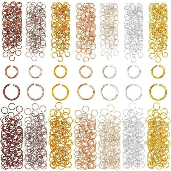 700pcs 7 Colors Connector Rings Aluminum Open Jump Rings Chainmail Rings for Jewelry Making Ring Connectors for DIY Earring Bracelet Necklace Earring Key Rings Crafts (8mm 10mm)