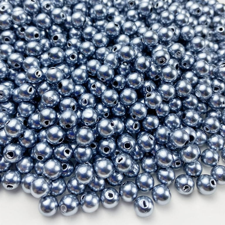 700pcs Pearl Beads 6mm Pearl Craft Beads Round Loose Pearls with Holes for  Sewing Crafts Decoration Bracelet Necklace Jewelry Making (Silver Gary) 