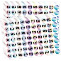 700pcs Yard Garage Sale Price Stickers Pre-Priced Pricing Labels Bright Gradient Colored Flea Market Dollar Priced Stickers 1inch
