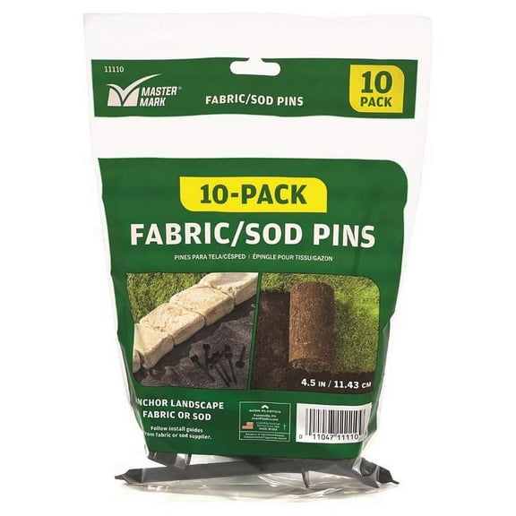 7013614 FABRC SOD PINS 4.5"" 10PK Master Mark 4-1/2 in. L Plastic Fabric Sod Pins (Pack of 24)