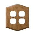 thumbnail image 1 of 701DD Country Wood 2 Duplex Wall Plate  Oak, 1 of 1