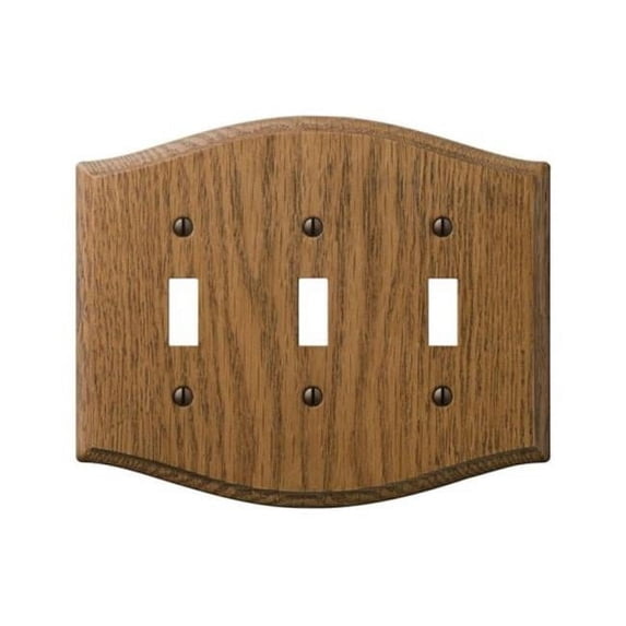 701TTT Country Wood 3 Toggle Wall Plate Oak