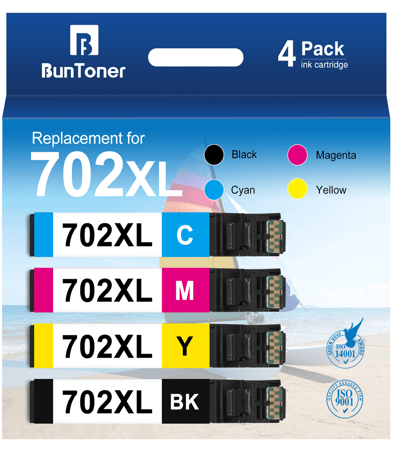 702XL Ink for Epson 702 Ink Cartridges XL for Epson Ink 702 T702 for