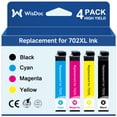 thumbnail image 1 of 702 Ink for 702 XL 702XL T702 Ink Cartridge for Epson Workforce Pro WF3720 WF3733 WF3730 Compatible with Epson Printer (1 Black,1 Cyan,1 Magenta, 1 Yellow, 4PK), 1 of 9