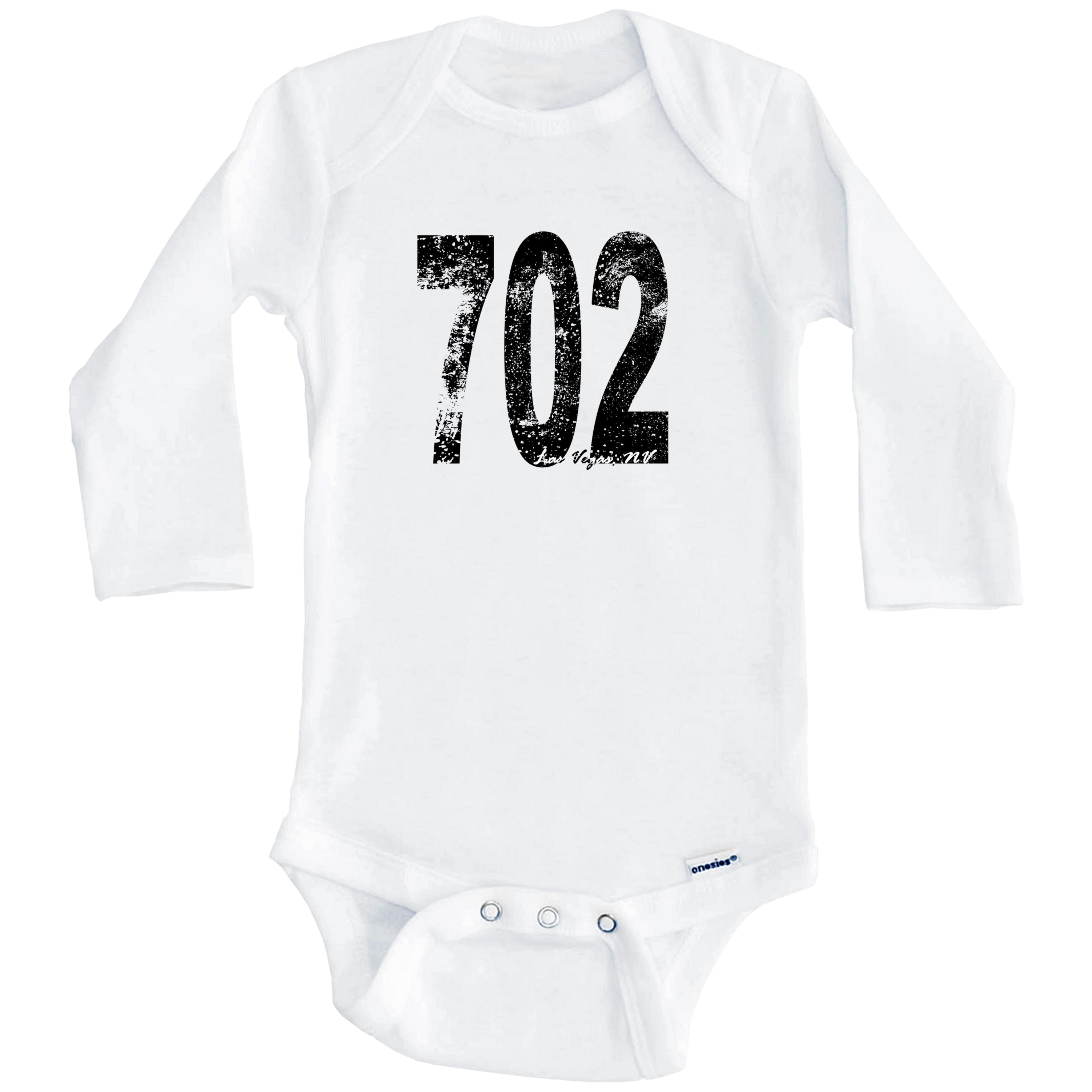 702 Las Vegas Nevada Area Code One Piece Baby Bodysuit - One Piece Baby Bodysuit (Long Sleeve), 6-9 Months White