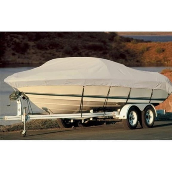 70205 17 x 19 ft. 102 in. V-Hull Runabout Bow Rider Boat Cover, Gray