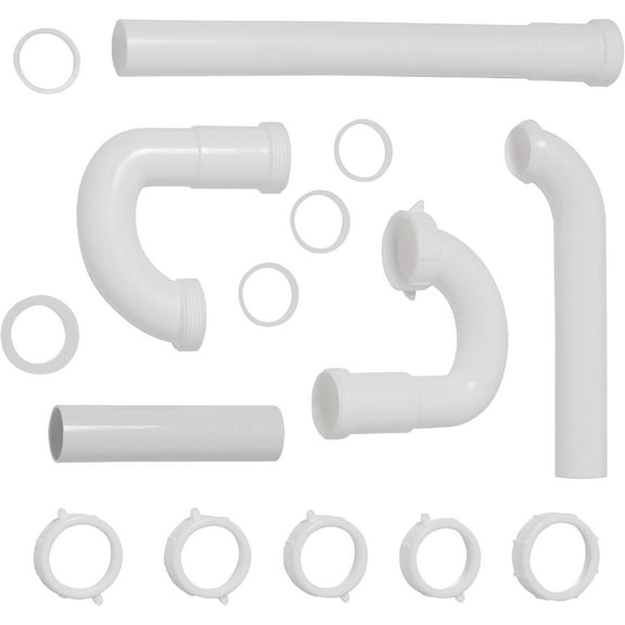 7027010N Fits Most Sinks Complete Kitchen Drain Repair Kit, White